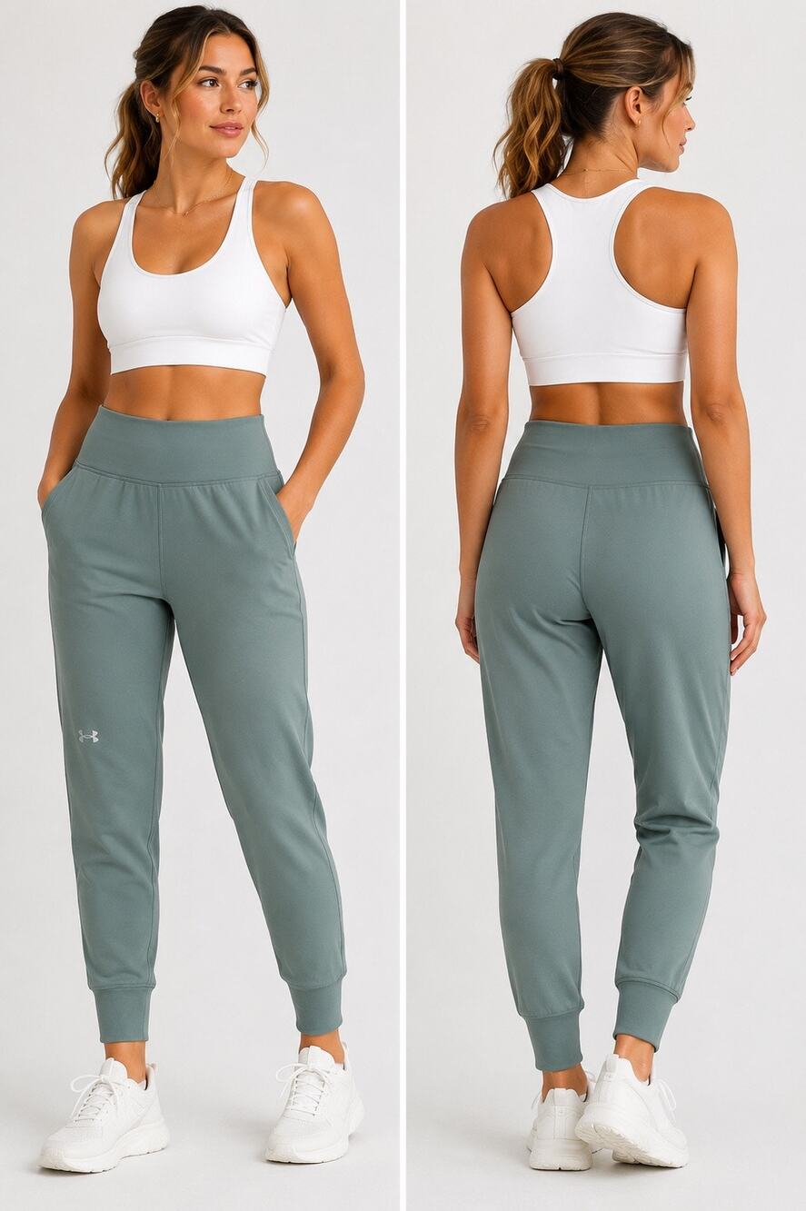 Under Armour Movement Joggers Womens Small Green High Rise Fitted Athletic NWT